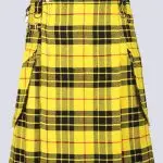 MENS MACLEOD OF LEWIS TARTAN UTILITY KILT WITH CARGO POCKETS