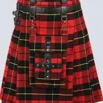 MODERN WALLACE TARTAN UTILITY KILT WTH LEATHER STRAP