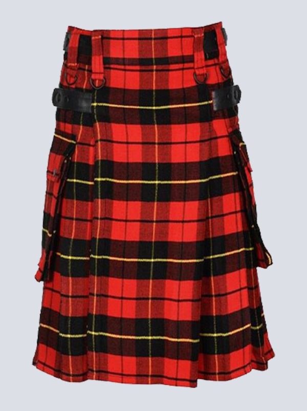 WALLACE TARTAN UTILITY KILT WITH LEATHER STRAP