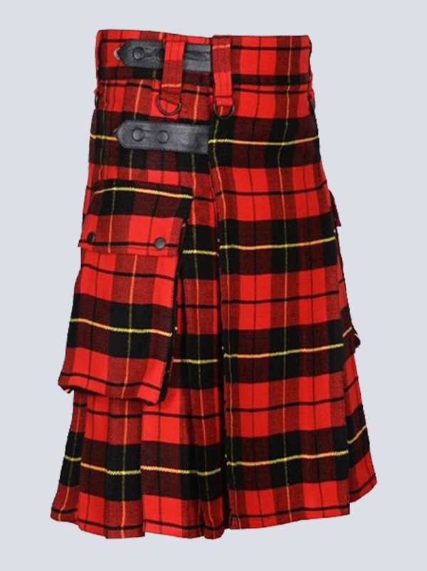WALLACE TARTAN UTILITY KILT WITH LEATHER STRAP - Image 2