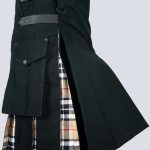 BLACK AND CAMEL THOMSON TARTAN HYBRID KILT