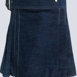 BLUE DENIM KILT WITH WHITE OUTER THREAD