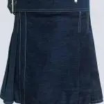 BLUE DENIM KILT WITH WHITE OUTER THREAD