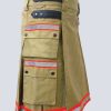 BUNKER GEAR KHAKI FIREFIGHTER KILT WITH LEATHER STRAPS - Image 2