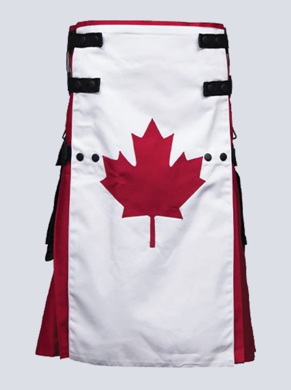 CANADIAN FLAG HYBRD KILT WITH CHAINS