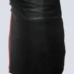 MENS BLACK AND RED LEATHER KILT WITH BACK POCKET