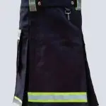 MENS BLACK FIREFIGHTER KILT WITH MULTIPLE POCKETS