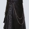 MENS BLACK LETHER GOTHIC KILT WITH CHAINS - Image 2