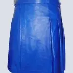 MENS BLUE LEATHER KILT