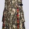 MENS CAMO AND BUCHANAN TARTAN HYRBID KILT - Image 2