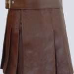 MENS DARK BROWN LEATHER KILT