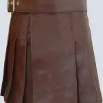 MENS DARK BROWN LEATHER KILT