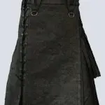 MENS FASHION BLACK DENIM KILT WITH LACES STYLE