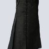 MENS FASHION BLACK DENIM KILT WITH LACES STYLE - Image 2