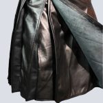 MENS FASHION BLACK LEATHER KILT