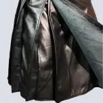 MENS FASHION BLACK LEATHER KILT