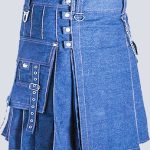 MENS FASHION BLUE DENIM KILT