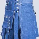 MENS FASHION BLUE DENIM KILT