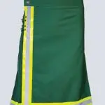 MENS FIREFIGHTER GREEN UTILITY KILT WITH REFLECTIVE TAPE