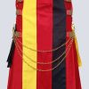 MENS GOTHIC GERMAN FLAG KILT WITH CHAINS