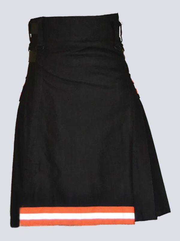 MENS LAUTREMONT BLACK FIREFIGHTER UTILITY KILT
