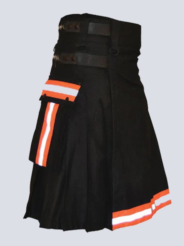 MENS LAUTREMONT BLACK FIREFIGHTER UTILITY KILT - Image 2