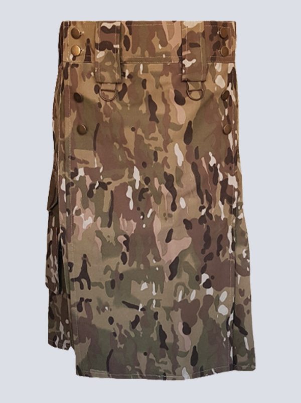 MENS MULTICAM TACTICAL KILT WITH DETACHABLE APPRON