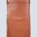 MENS PURE BROWN LEATHER KILT