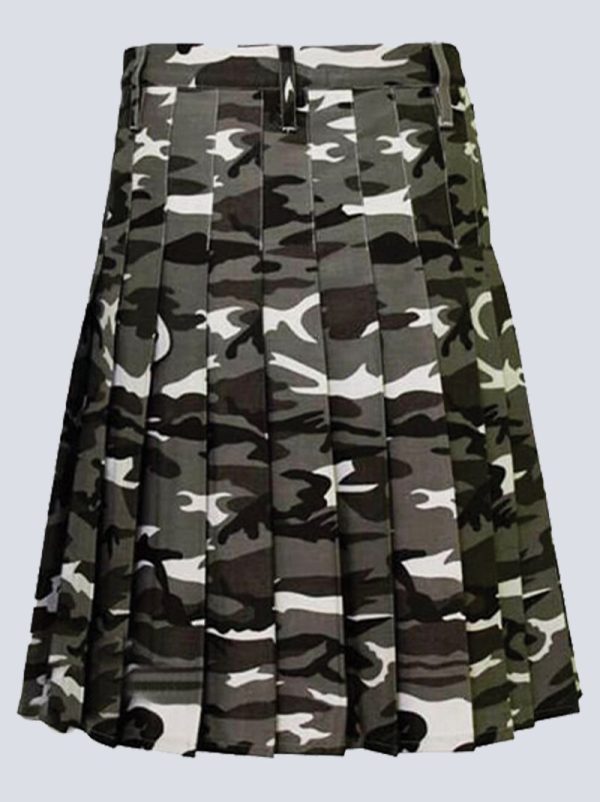 MENS URBAN CAMO TACTICAL KILT WITH FRONT FLAP POCKETS - Image 3