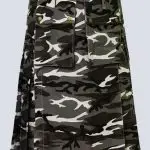 MENS URBAN CAMO TACTICAL KILT WITH FRONT FLAP POCKETS