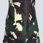 MENS WOODLAND CAMO TACTICAL KILT WITH FLAP POCKETS