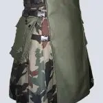 OLIVE GREEN AND WOODLAND CAMO HYBRID TACTICAL KILT