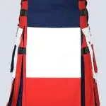 PATRIOT FRENCH FLAG HYBRID KILT WITH BUCKLE STRAPS