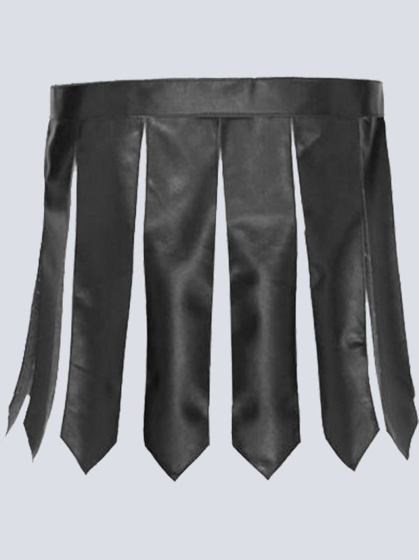 PURE BLACK LEATHER SEXY KILT - Image 3