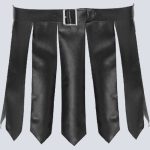 PURE BLACK LEATHER SEXY KILT