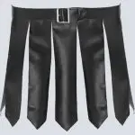 PURE BLACK LEATHER SEXY KILT