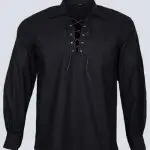BLACK JACOBITE GHILLIE KILT SHIRT