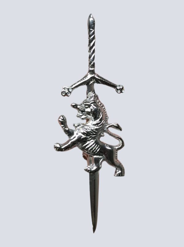 HIGHLAND SCOTTISH RAMPANT LION KILT PIN CHROME FINISH