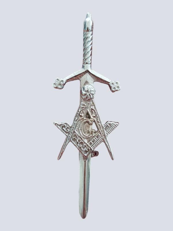 SCOTTISH HIGHLAND SILVER MASONIC KILT PIN
