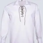 WHITE JACOBITE GHILLIE KILT SHIRT