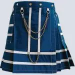 WOMEN NAVY BLUE GOTHIC MINI KILT WITH CHAINS