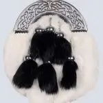 6 Tassels White Rabbit Fur Kilt Sporran