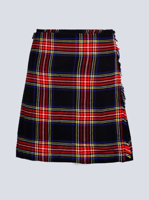 Black stewart Women Tartan Midi Kilt Skirt