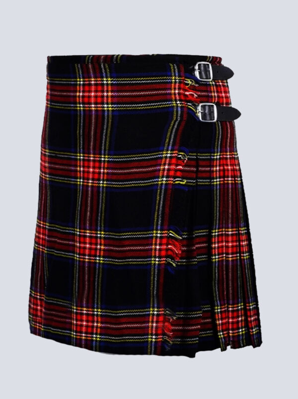 Black stewart Women Tartan Midi Kilt Skirt - Image 4