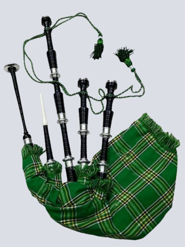 Irish Green Tartan Bagpipes