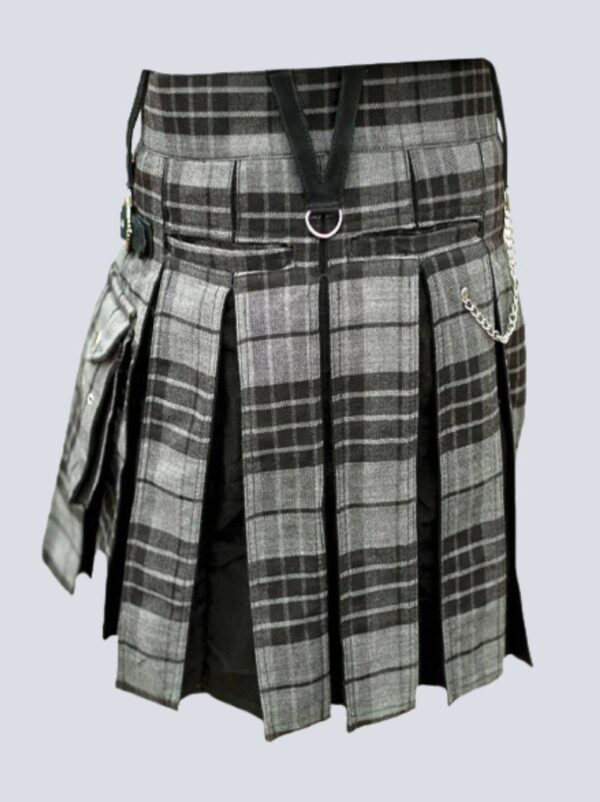 Ladies Grey Watch Box Pleated Mini Hybrid Kilt