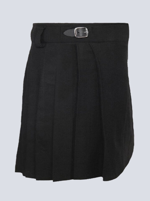 Women Black Tartan Midi Kilt Skirt - Image 4
